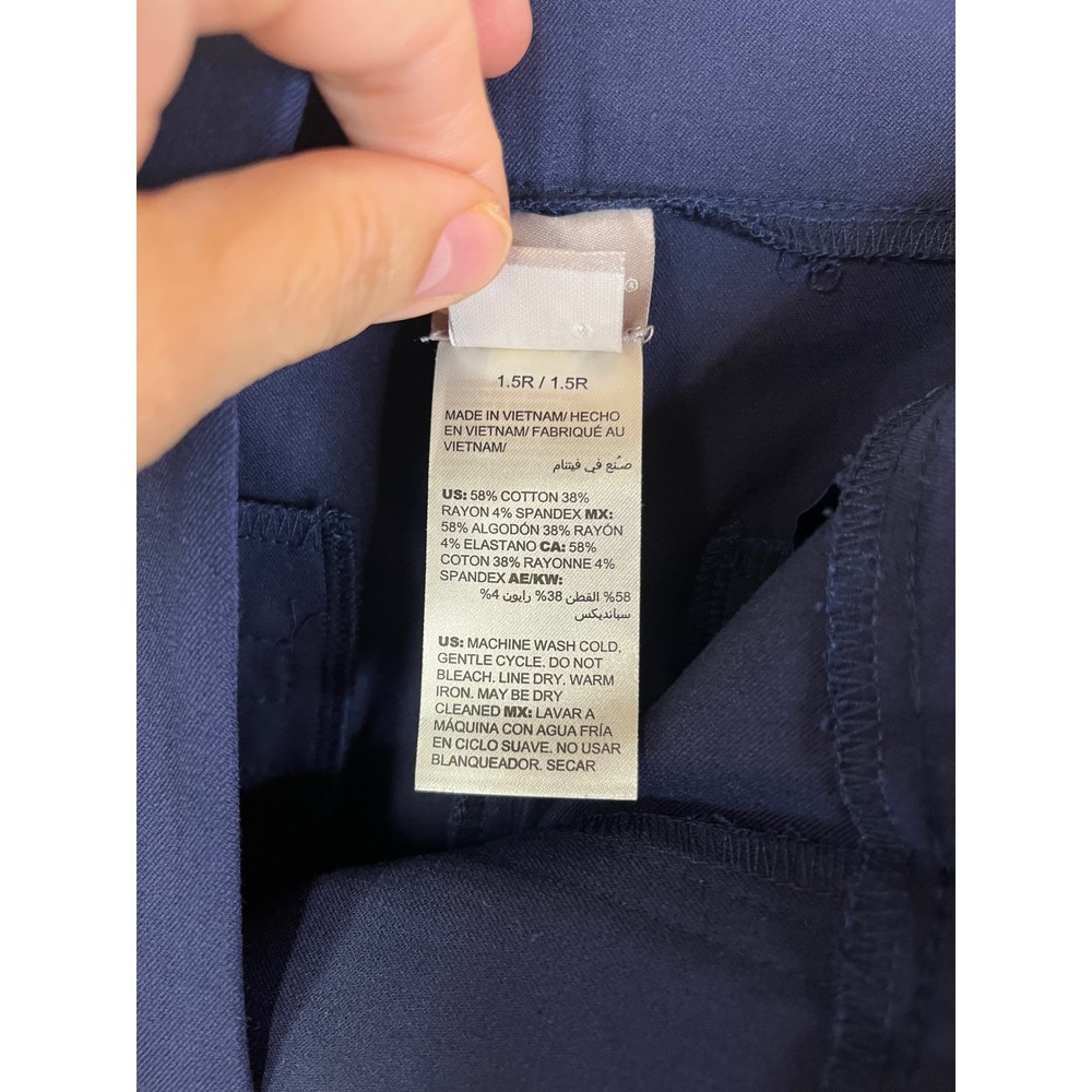 Chico's women's  navy blue straight leg trousers Sz 1.5R / 10R‎ - Picture 3 of 10